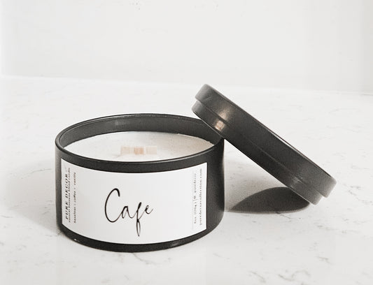 6oz Cafe Wooden Wick Candle