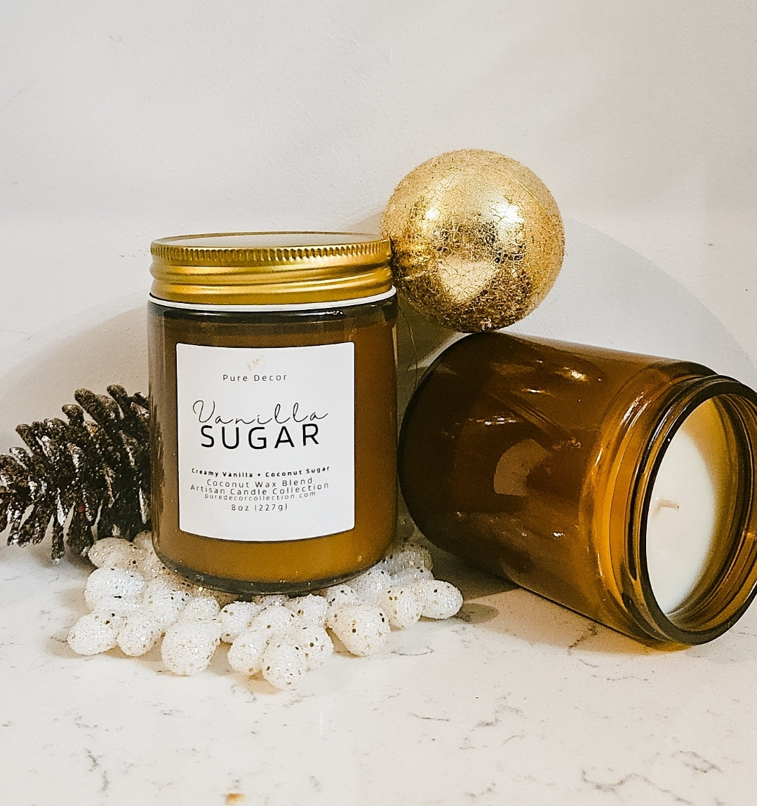 8oz Vanilla Sugar Cotton Wick Candle